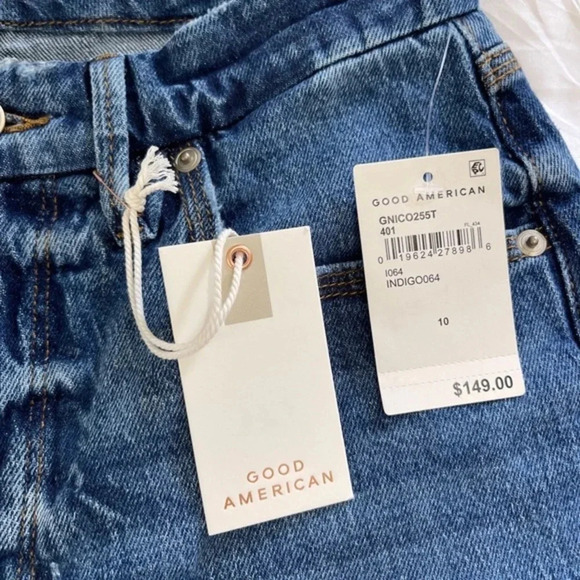 Good American Good 90S Icon Jeans Size 10/30 Indigo Straight Leg Denim‎ - Picture 10 of 13